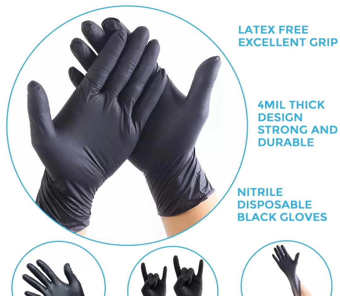 Black Nitrile Gloves - Image 2
