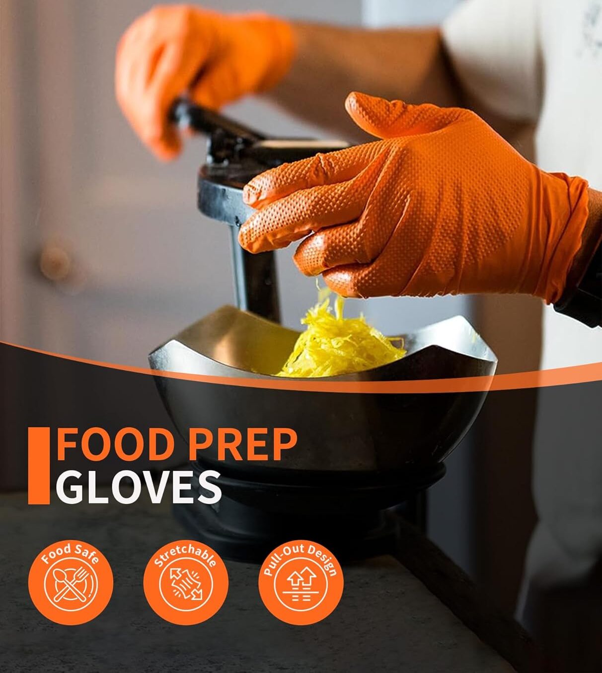 Thick Dotted Orange Gloves - Image 9