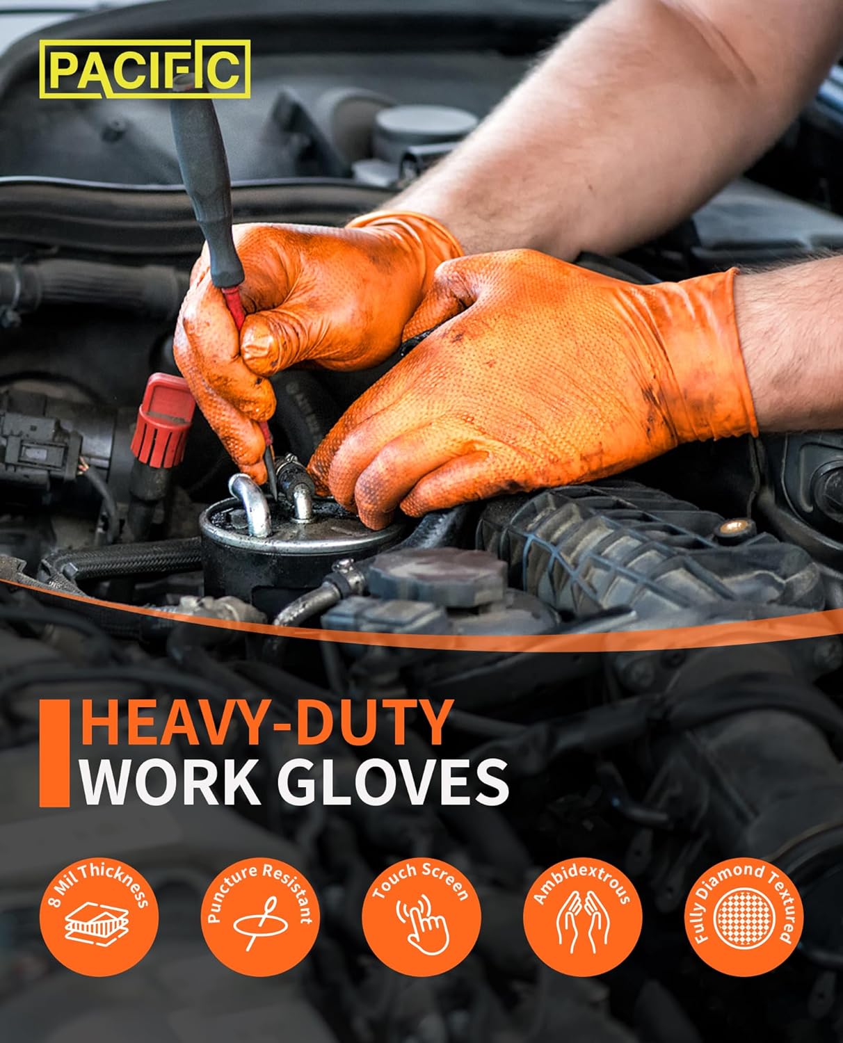 Thick Dotted Orange Gloves - Image 7
